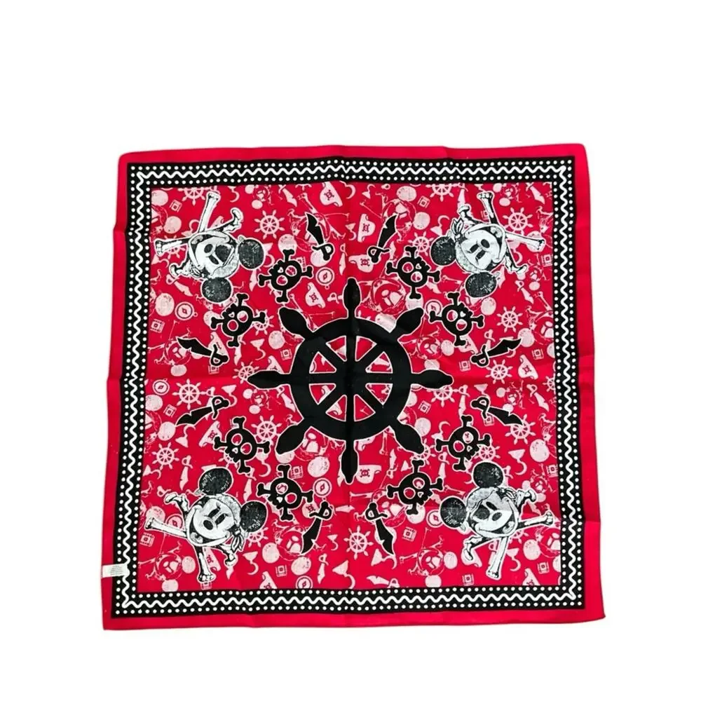 Disney Mickey Pirate Bandana Scarf Skull Red NEW